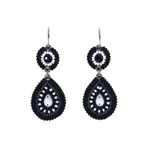 Erik&Mike Soan Tear Drop Earrings black and white